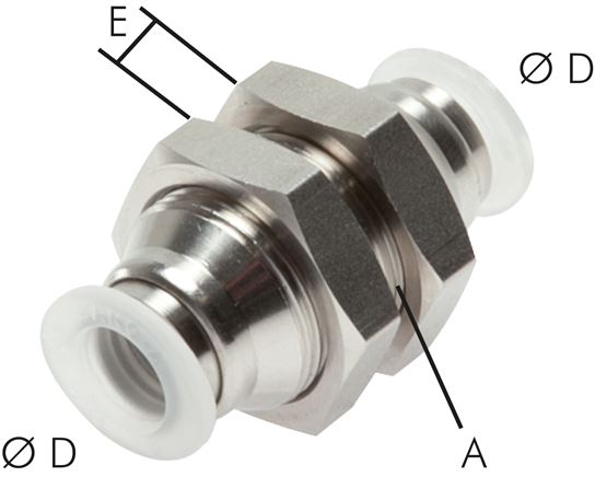 Schott-Steckanschluss 6mm, IQS-PP, Polypropylen mit Edelstahl-Gewinde