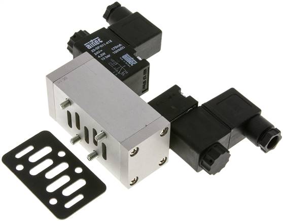 ISO-Ventil (Größe 1), 5/3-Wege Mittelstellung geschlossen, 12 V=