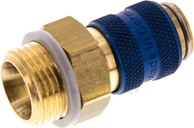 Schnellkupplung (NW5) G 3/8"(AG), Messing, blau