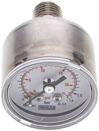 ES-Manometer waagerecht, 40mm, 0 - 1,6 bar, G 1/4"