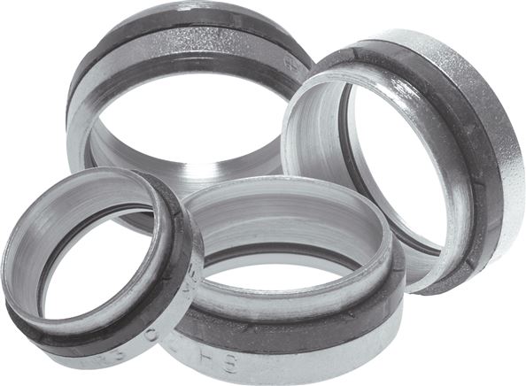 Schneidring Stahl verzinkt mit Elastomerdichtung 8 L (M14x1,5)/8 S (M16x1,5)