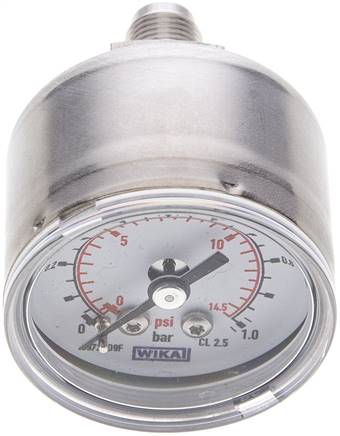 ES-Manometer waagerecht, 40mm, 0 - 1 bar, G 1/8"