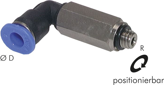 Winkel-Steckanschluss, lang R 1/8"-4mm, IQS-Mini