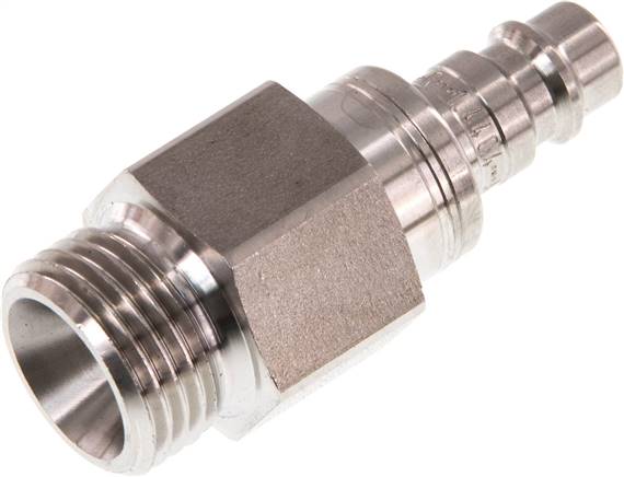 Kupplungsstecker (NW7,2) G 1/2"(AG), 1.4404, beidseitig absperrend