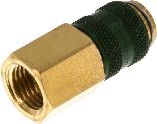 Schnellkupplung (NW5) G 1/4"(IG), Messing, grün