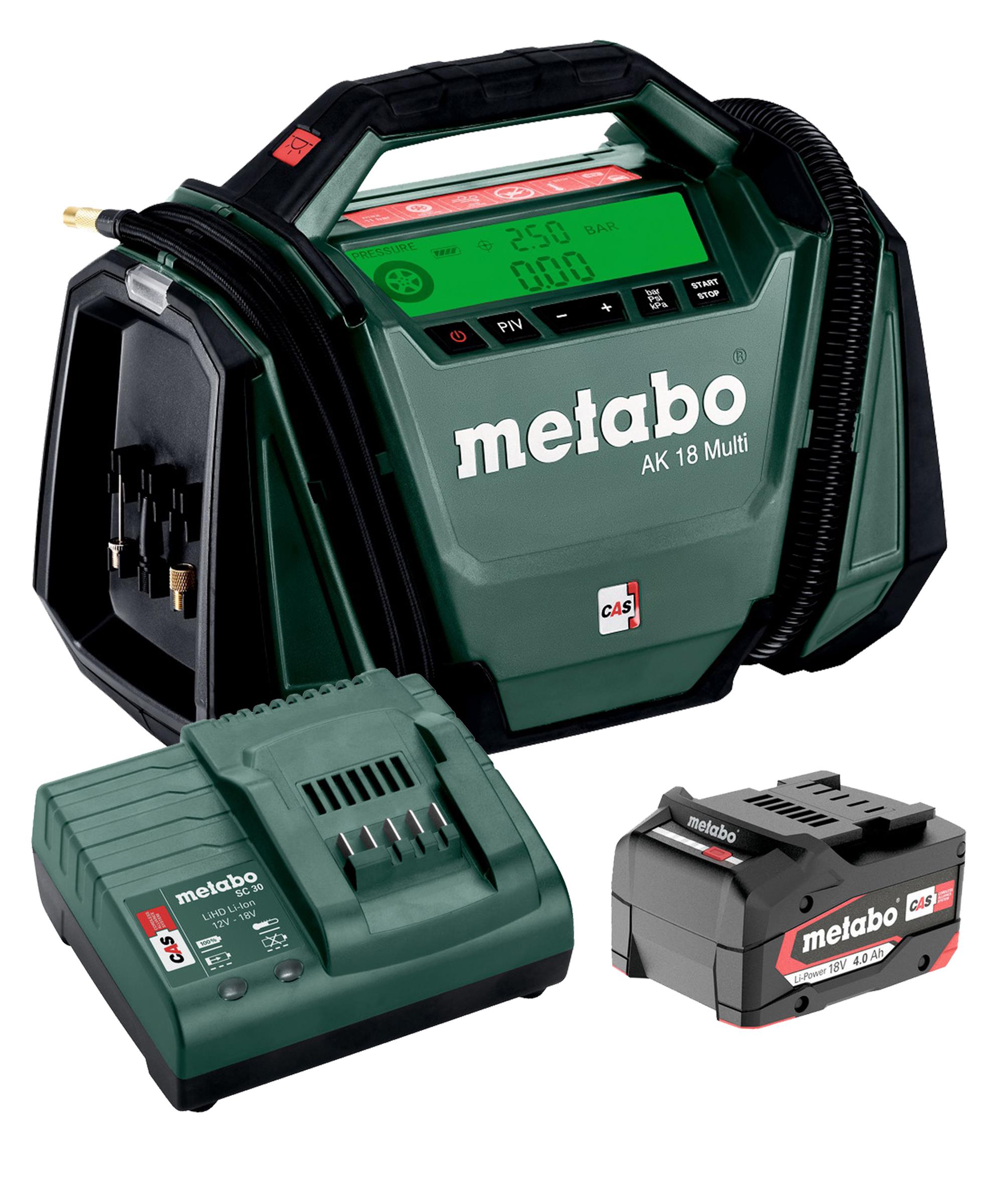 AKTION Metabo Akku-Kompressor AK 18 Multi + Basic-Set 1 x Li-Ion 4,0Ah