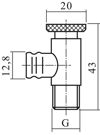 Ablassventil / Entlüftungsventil mit Tülle, G 1/8", PN25