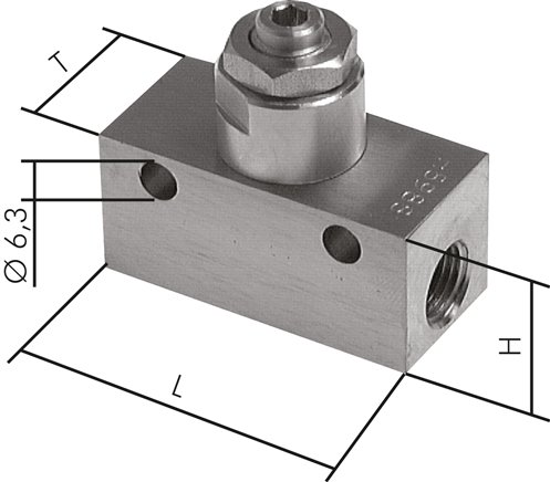 Drosselrückschlagventil, G 1/4", Edelstahl