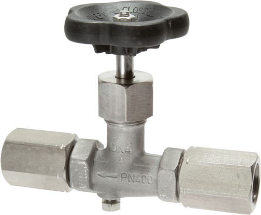 Manometer-Absperrventil G 1/4" Spannmuffe - Spannmuffe,1.4571, ohne Prüfanschluss