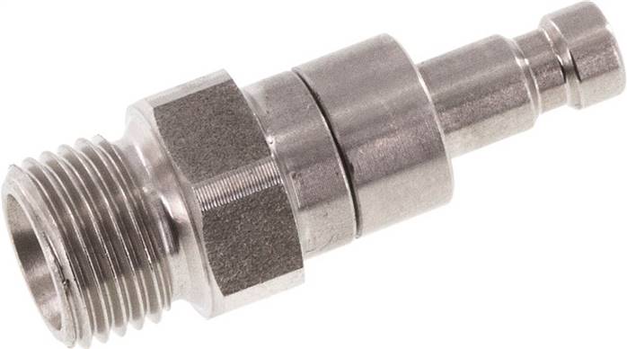 Kupplungsstecker (NW2,7) G 1/8"(AG), Edelstahl, beidseitig absperrend