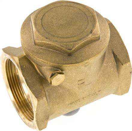 Rückschlagklappe G 2", PN 10, Messing, metallisch dichtend