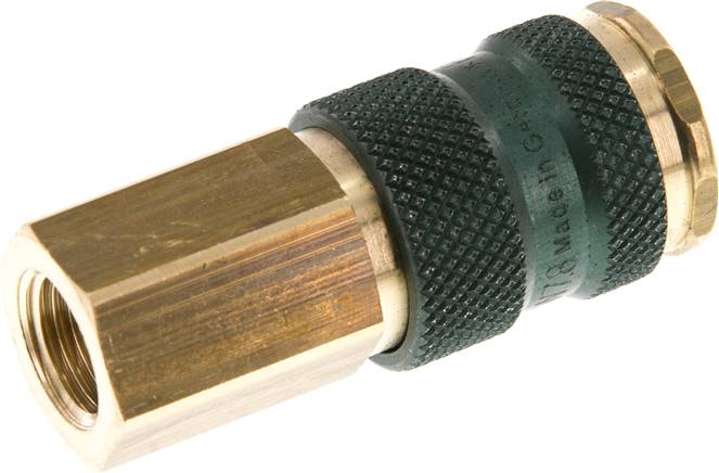 Schnellkupplung (NW7,2) G 1/4"(IG), grün, Kreis Ø 12,5 mm