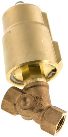 Schrägsitzventil Messing, G 1/2", geschlossen, gegen Mediumstrom schließend