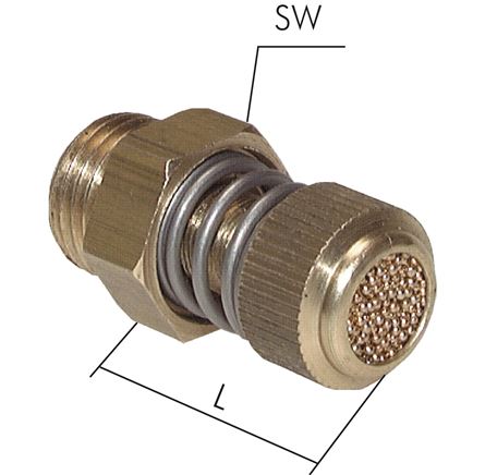 Drosselschalldämpfer G 3/4", Messing, Rändelschraube