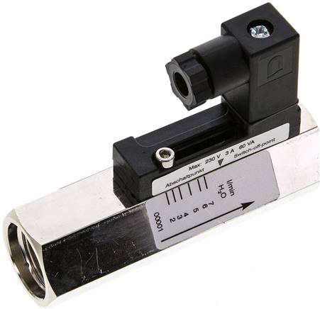 Durchflusswächter G 1/2" (IG), 2 - 7 l/min, Messing vernickelt,  für wässrige Medien