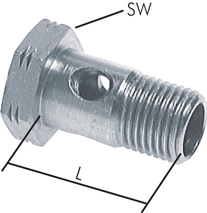 Hohlschraube 1-fach, G 3/8", Stahl verzinkt