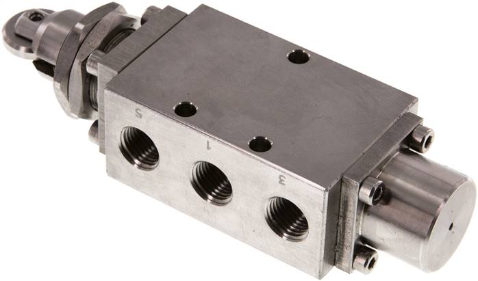 5/2-Wege-Endschalter, G 1/4" , Rolle, Edelstahl