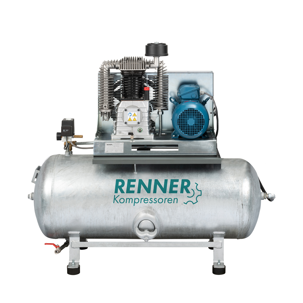 RENNER RIKO H 960/250 Industrie-Kolbenkompressor 15 bar - verzinkter, liegender Behälter