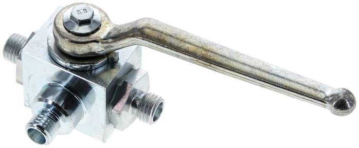 Hochdruck-3-Wege Kugelhahn, T-Bohrung, 6 L (M12x1,5), 0 bis 315bar