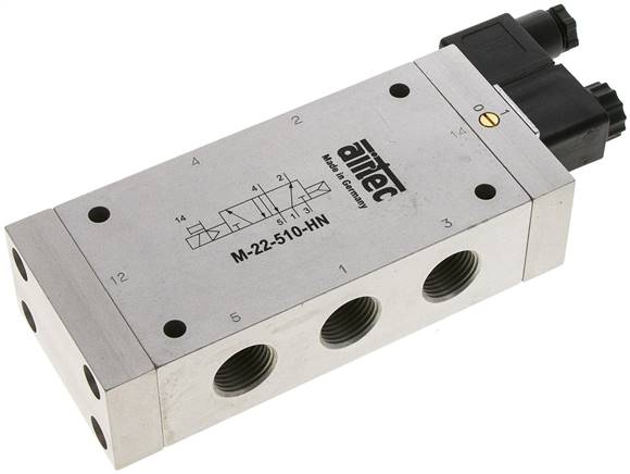 5/2-Wege Magnetventil, G 1/2", Luftfeder, 12 V=