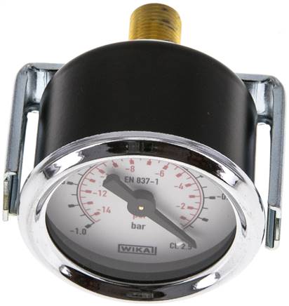 Einbaumanometer, 3-kant-Frontring, 40mm, -1 bis 0 bar, 1/8"