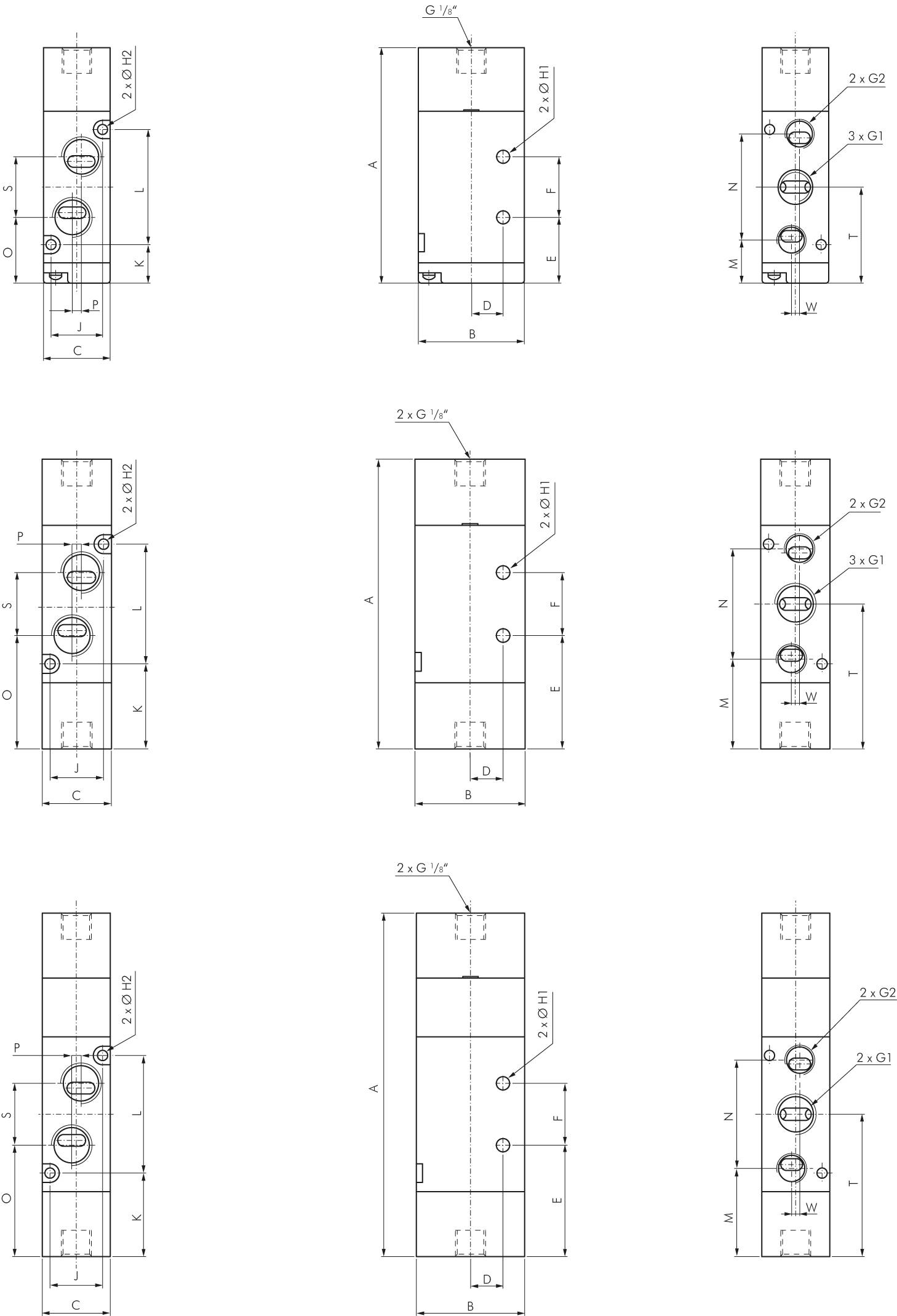 5/2-Wege Pneumatikventil, Impulsventil, G 1/4" (Pilot G 1/8")