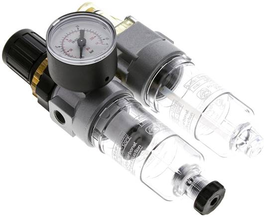 Mini-Wartungseinheit, 2-tlg., G 1/8", 0,5 - 10 bar
