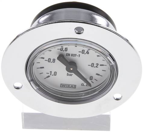 Einbaumanometer (CrNi/Ms), Frontring, 40mm, -1 bis 0 bar
