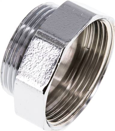 Reduziernippel G 1-1/4"(AG)-G 1-1/2"(IG), Messing vernickelt