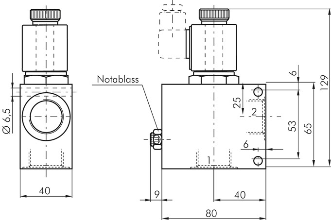 2/2-Wege Ventil, stromlos geschlossen (NC), einseitig 230V, 1/2", bis 250 bar (Aluminium)