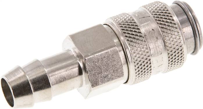 Schnellkupplung (NW5) 9 (3/8")mm Schlauch, Stahl gehärtet & vernickelt