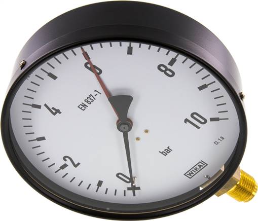 Manometer senkrecht, 160mm, 0 - 10 bar