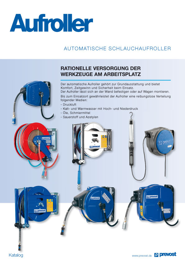 B-WARE I Prevost Industrie-Schlauchaufroller 15 m - 8x12 mm DRF 0815ES mit Sicherheitskupplung ESI 07