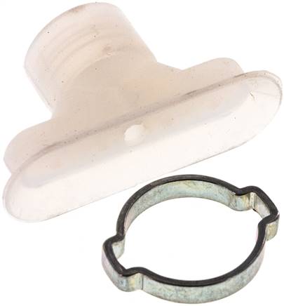 Ovalsauger, 45 x 15mm, Hub 3mm, Silikon (60A, transparent)