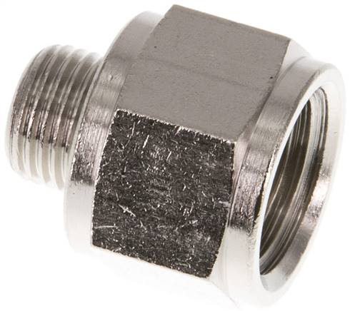 Reduziernippel G 1/8"(AG)-G 1/4"(IG), Messing vernickelt