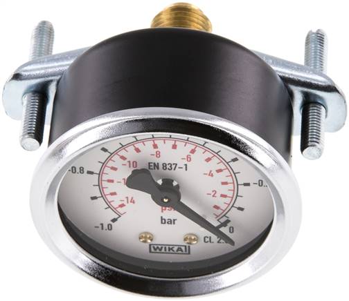 Einbaumanometer, 3-kant-Frontring, 50mm, -1 bis 0 bar
