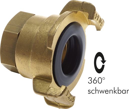 GK-Schlauchkupplung,G 1"(IG), drehbar, Messing, 25 bar