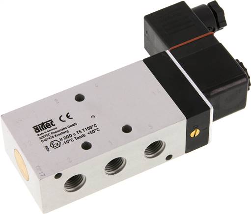 5/2-Wege Magnetventil, G 1/4", Luftfeder, 24 V= (ATEX), NW 9, Versorgung aus eigensicheren Stromkreisen