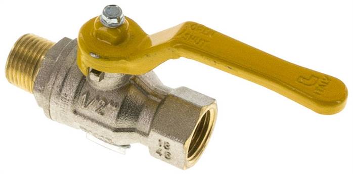 Messing-Kugelhahn, DVGW, R 1/2" / Rp 1/2", -0,9 bis 50bar