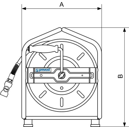 Prevost Schlauchaufroller 30 m, offene Trommel DMP0830ES mit Sicherheitskupplung ESI 07