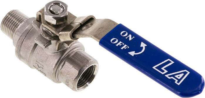 Edelstahl-Kugelhahn, Eco-Line leicht, R 3/8" / Rp 3/8", 0 bis 63bar