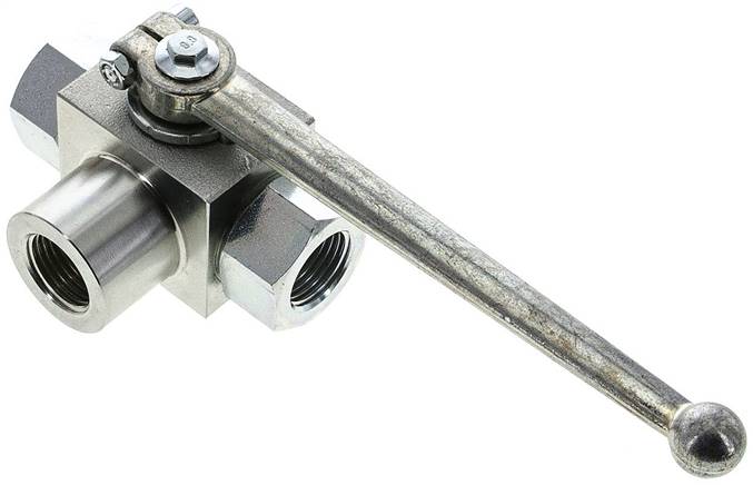 Hochdruck-3-Wege Kugelhahn, L-Bohrung, G 1/2", 0 bis 500bar