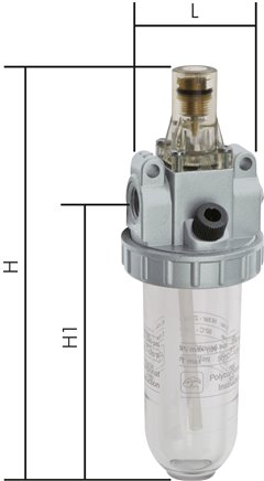 STANDARD-Öler, G 1/2", Standard 2, Kunststoffbehälter mit Schutzkorb