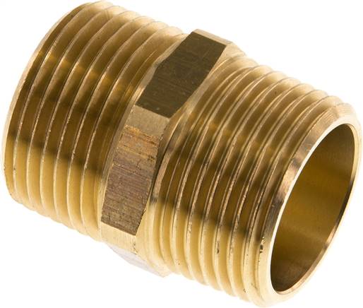 Doppelnippel R 1"-R 1", Messing/Rotguss