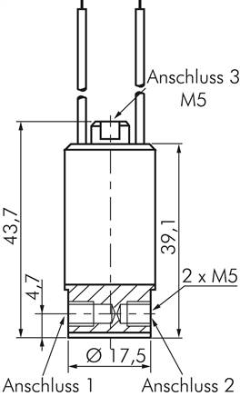 3/2-Wege (NC) Mini-Magnetventil M 5, 24 V=
