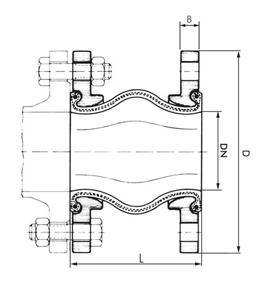 Kompakt-Kompensator, DN80-PN16 (DIN/EN) (max. 10 bar), EPDM