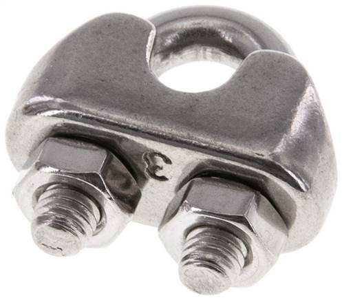 Drahtseilklemme f. 3,0mm Seil, M 4, B=9, 1.4436