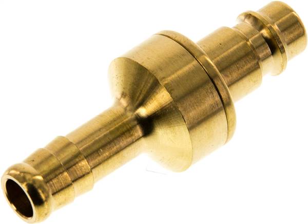 Kupplungsstecker (NW7,2) 10mm Schlauch, Messing, beidseitig absperrend