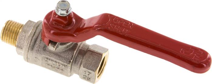 Messing-Kugelhahn, R 1/4" / Rp 1/4", -0,9 bis 50bar