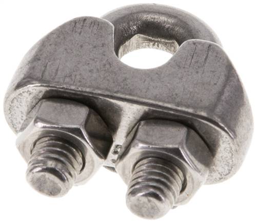 Drahtseilklemme f. 5,0mm Seil, M 5, B=11, 1.4436